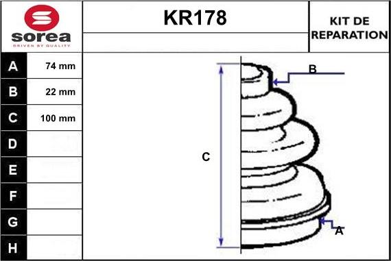 EAI KR178 - Bellow, drive shaft autospares.lv