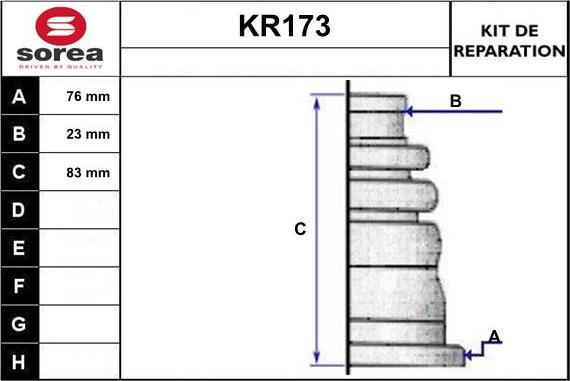 EAI KR173 - Bellow, drive shaft autospares.lv