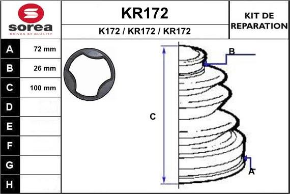 EAI KR172 - Bellow, drive shaft autospares.lv