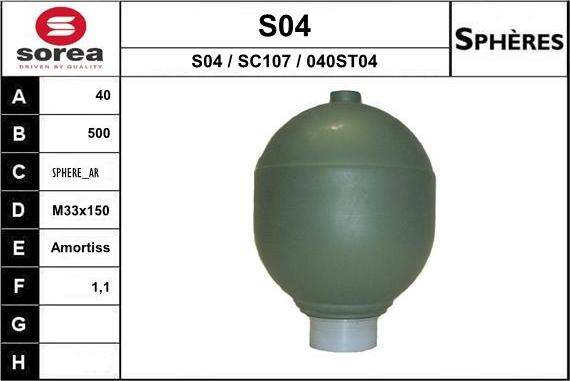 EAI S04 - Suspension Sphere, pneumatic suspension autospares.lv