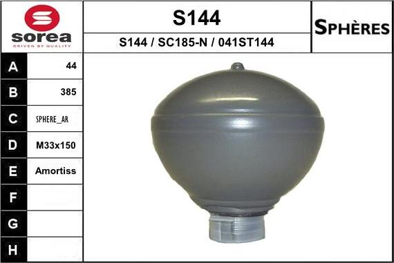 EAI S144 - Suspension Sphere, pneumatic suspension autospares.lv