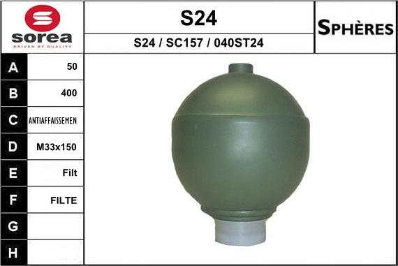 EAI S24 - Suspension Sphere, pneumatic suspension autospares.lv