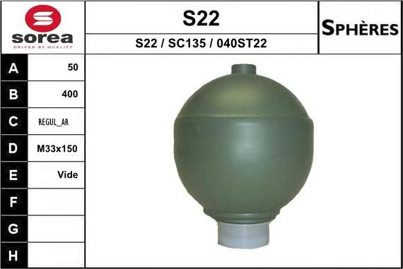 EAI S22 - Suspension Sphere, pneumatic suspension autospares.lv