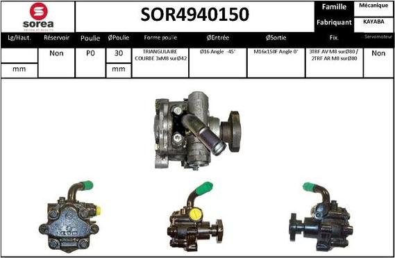 EAI SOR4940150 - Hydraulic Pump, steering system autospares.lv