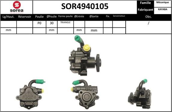 EAI SOR4940105 - Hydraulic Pump, steering system autospares.lv