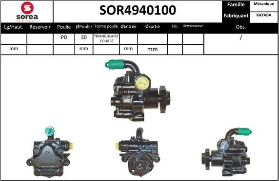 EAI SOR4940100 - Hydraulic Pump, steering system autospares.lv