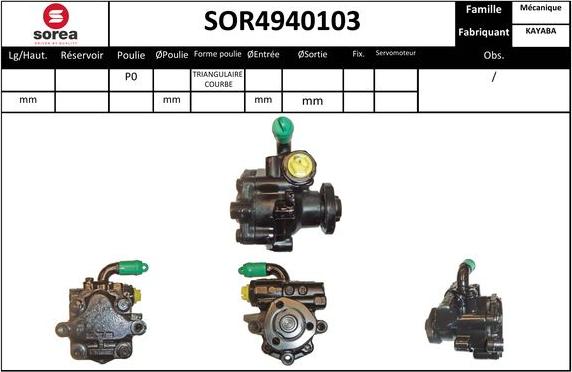 EAI SOR4940103 - Hydraulic Pump, steering system autospares.lv