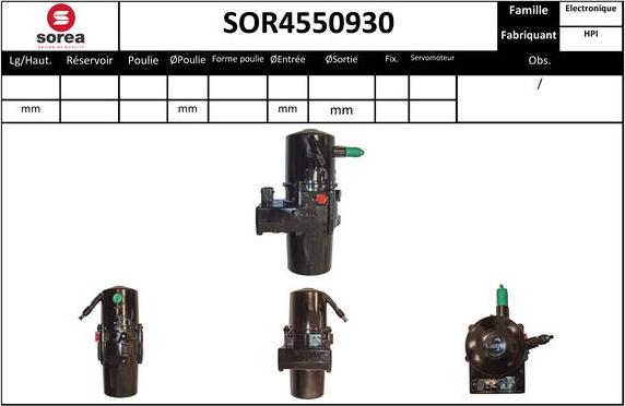 EAI SOR4550930 - Hydraulic Pump, steering system autospares.lv