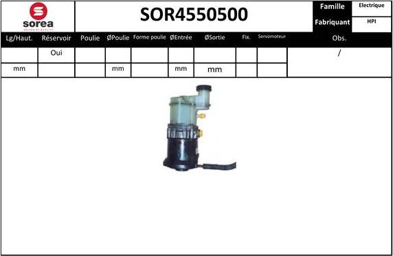 EAI SOR4550500 - Hydraulic Pump, steering system autospares.lv