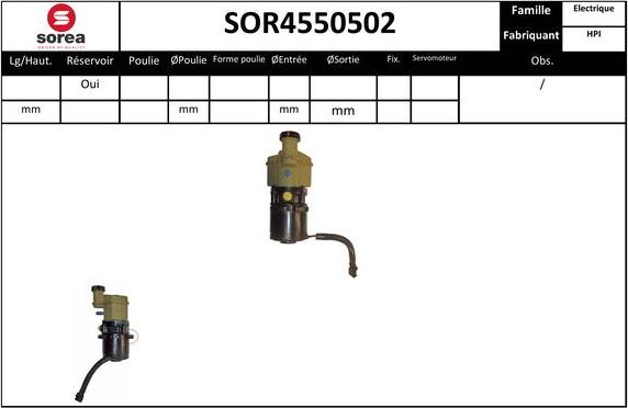 EAI SOR4550502 - Hydraulic Pump, steering system autospares.lv