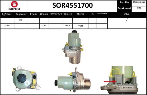 EAI SOR4551700 - Hydraulic Pump, steering system autospares.lv