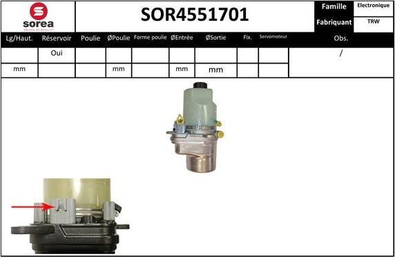 EAI SOR4551701 - Hydraulic Pump, steering system autospares.lv