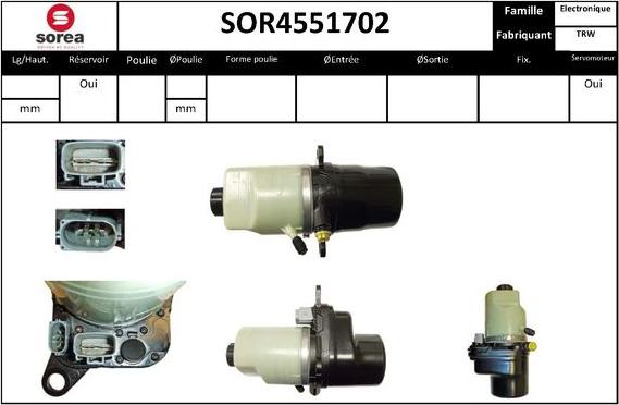 EAI SOR4551702 - Hydraulic Pump, steering system autospares.lv