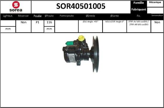 EAI SOR40501005 - Hydraulic Pump, steering system autospares.lv