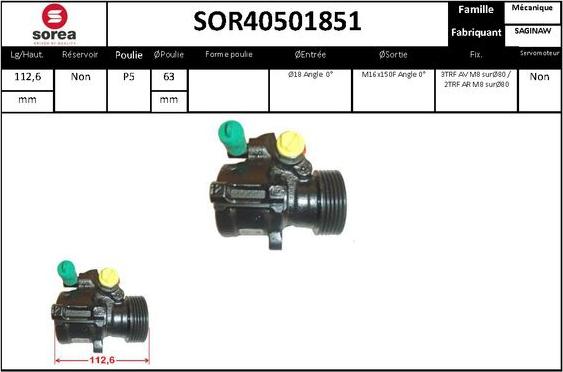 EAI SOR40501851 - Hydraulic Pump, steering system autospares.lv