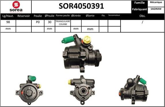 EAI SOR4050391 - Hydraulic Pump, steering system autospares.lv