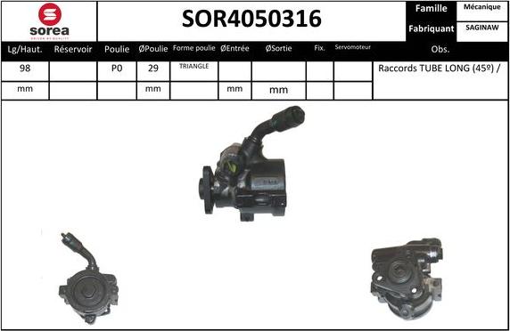 EAI SOR4050316 - Hydraulic Pump, steering system autospares.lv