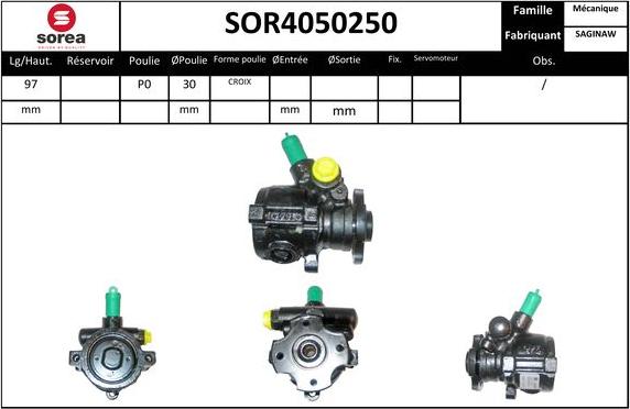 EAI SOR4050250 - Hydraulic Pump, steering system autospares.lv