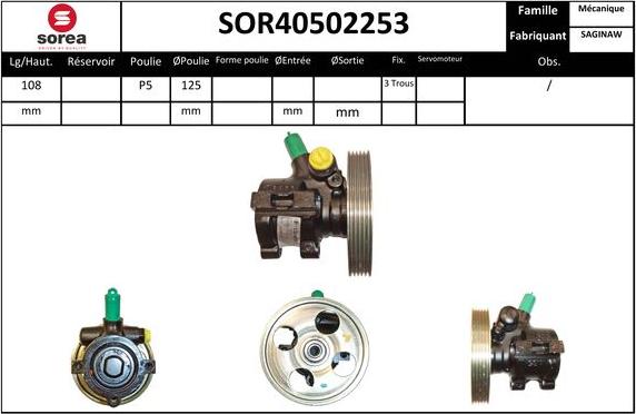 EAI SOR40502253 - Hydraulic Pump, steering system autospares.lv