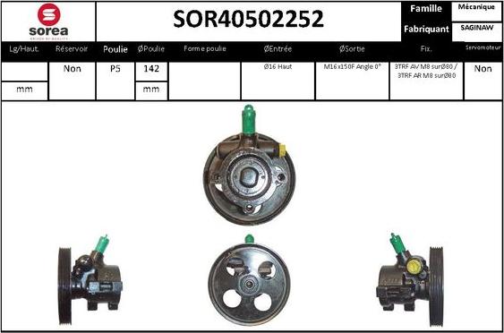 EAI SOR40502252 - Hydraulic Pump, steering system autospares.lv