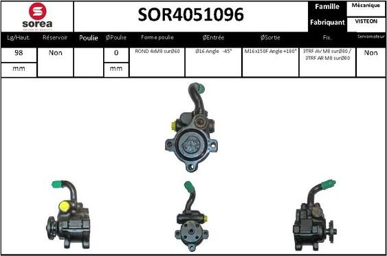 EAI SOR4051096 - Hydraulic Pump, steering system autospares.lv