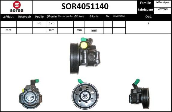 EAI SOR4051140 - Hydraulic Pump, steering system autospares.lv