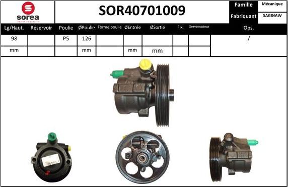 EAI SOR40701009 - Hydraulic Pump, steering system autospares.lv
