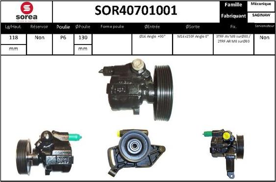 EAI SOR40701001 - Hydraulic Pump, steering system autospares.lv