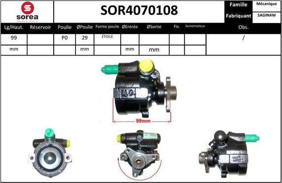 EAI SOR4070108 - Hydraulic Pump, steering system autospares.lv