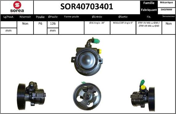 EAI SOR40703401 - Hydraulic Pump, steering system autospares.lv