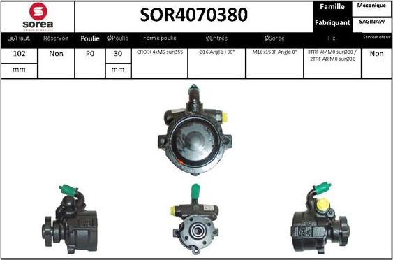 EAI SOR4070380 - Hydraulic Pump, steering system autospares.lv