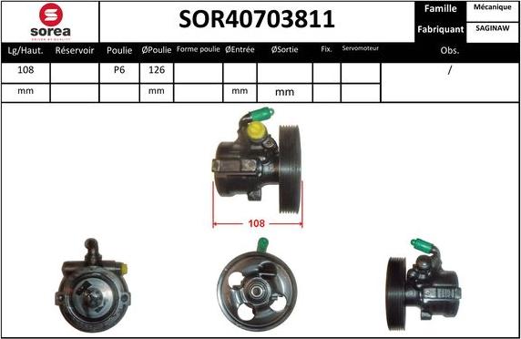 EAI SOR40703811 - Hydraulic Pump, steering system autospares.lv