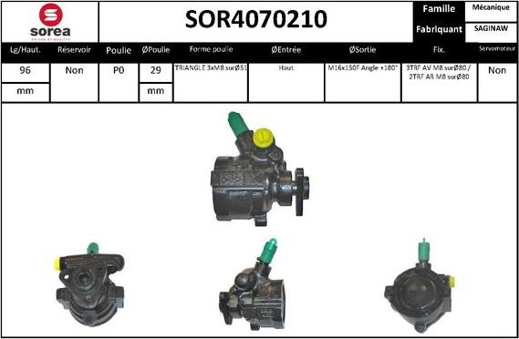 EAI SOR4070210 - Hydraulic Pump, steering system autospares.lv