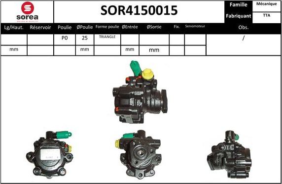 EAI SOR4150015 - Hydraulic Pump, steering system autospares.lv