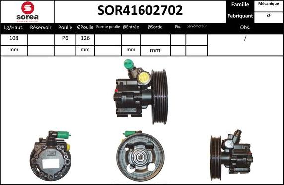 EAI SOR41602702 - Hydraulic Pump, steering system autospares.lv