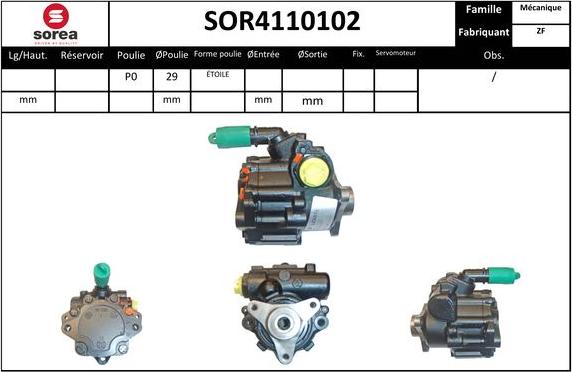 EAI SOR4110102 - Hydraulic Pump, steering system autospares.lv