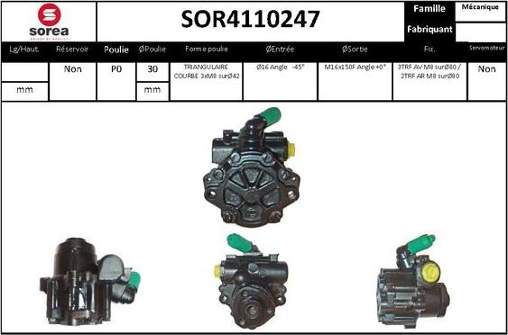 EAI SOR4110247 - Hydraulic Pump, steering system autospares.lv