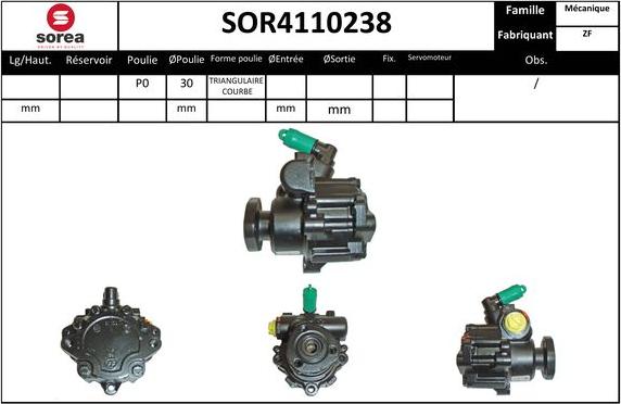 EAI SOR4110238 - Hydraulic Pump, steering system autospares.lv