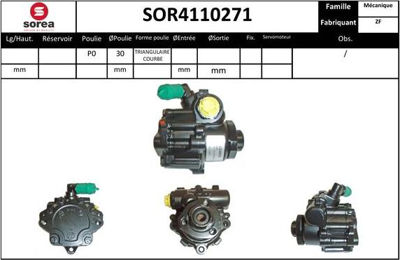 EAI SOR4110271 - Hydraulic Pump, steering system autospares.lv