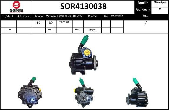 EAI SOR4130038 - Hydraulic Pump, steering system autospares.lv