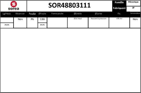 EAI SOR48803111 - Hydraulic Pump, steering system autospares.lv