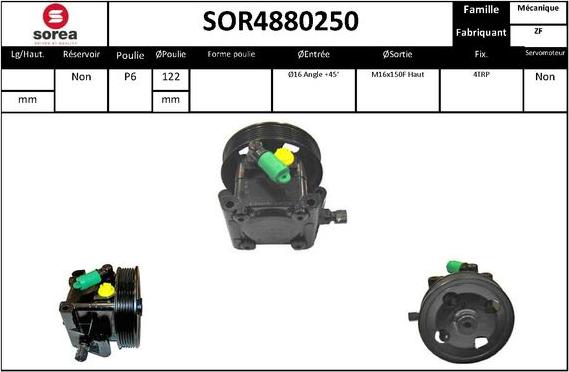 EAI SOR4880250 - Hydraulic Pump, steering system autospares.lv