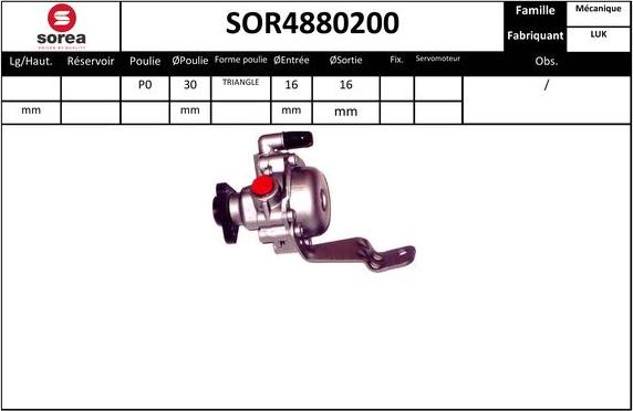 EAI SOR4880200 - Hydraulic Pump, steering system autospares.lv