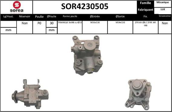 EAI SOR4230505 - Hydraulic Pump, steering system autospares.lv