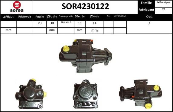 EAI SOR4230122 - Hydraulic Pump, steering system autospares.lv