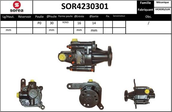EAI SOR4230301 - Hydraulic Pump, steering system autospares.lv