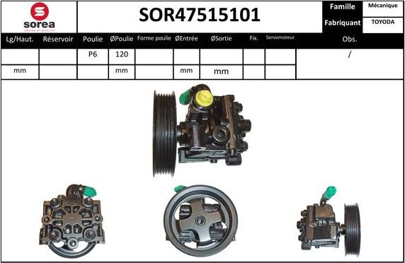 EAI SOR47515101 - Hydraulic Pump, steering system autospares.lv