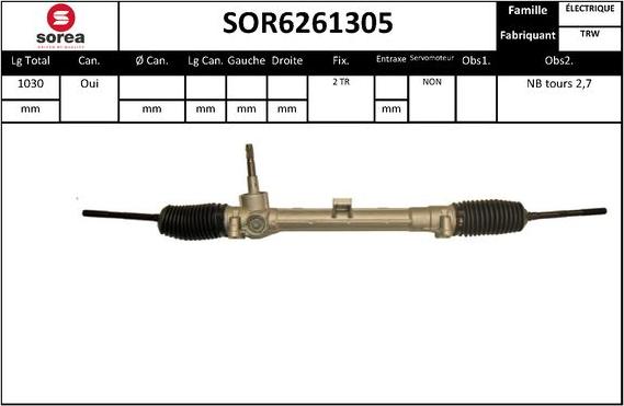 EAI SOR6261305 - Steering Gear autospares.lv