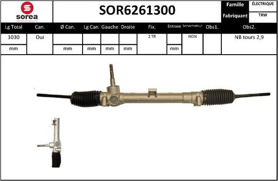 EAI SOR6261300 - Steering Gear autospares.lv