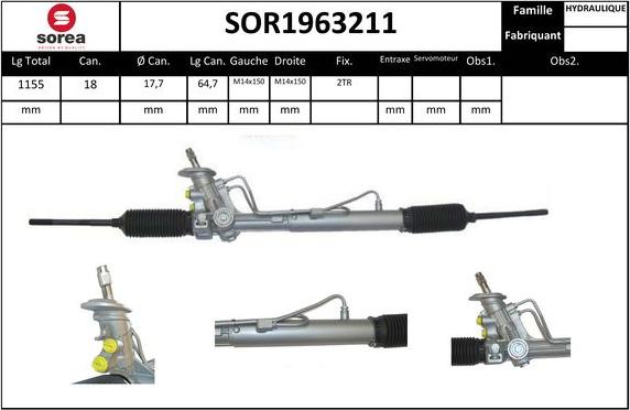 EAI SOR1963211 - Steering Gear autospares.lv